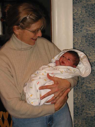 Nana holding Casey -- 1/28/02