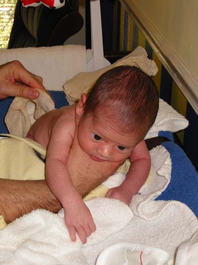 First sponge bath -- 2/3/02