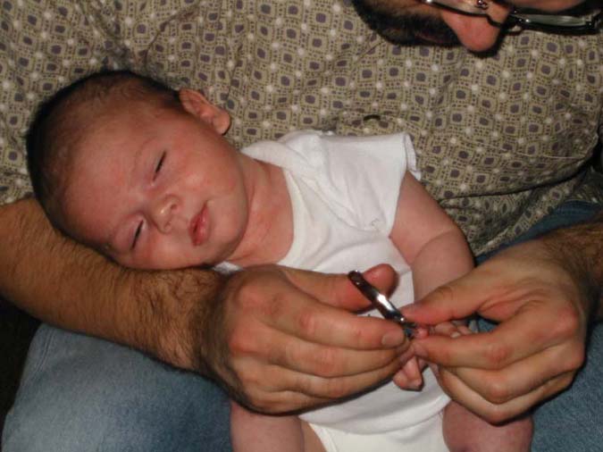 Casey gets his nails clipped -- 3/5/02
